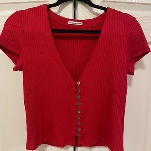 Reformation Nella Top in Cherry